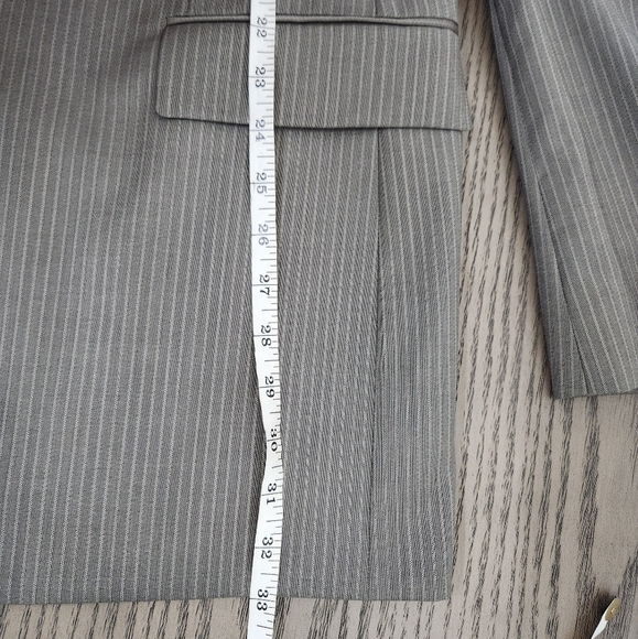 Hugo Boss Virgin Wool Blazer Mens 44L Light Brown Pinstripe Formal Workwear - Picture 12 of 13
